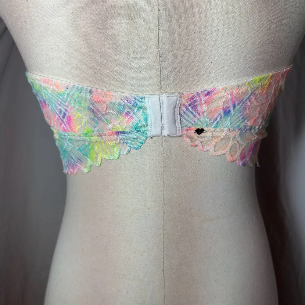PINK Victorias Secret Lace Halter Bralette M D-DD Multicolor